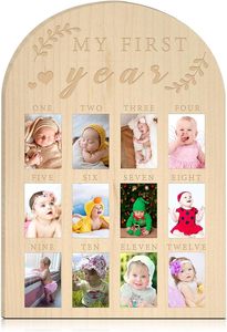 Marco de Fotos Personalizado de Madera para el Primer Año del Bebé, Marco de Fotos con Mariposas para el Primer Año, Tablero de Hitos de <span class=keywords><strong>12</strong></span> <span class=keywords><strong>Meses</strong></span>, Marco de Recuerdos para Bebé - Product Image 2