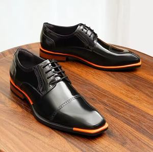 Chaussures Oxford en cuir faites à la main pour hommes, à bout fermé, à enfiler, imperméables, pour le travail - Product Image 2