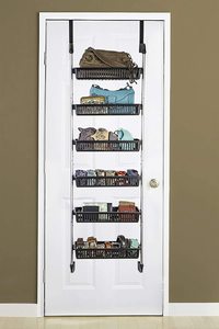 Moderno sei ripiani sopra la porta scarpe varie appeso bagno organizzatore doccia Rack ripiano con gancio - Product Image 2