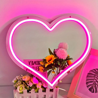 Enseigne Néon LED Cœur USB Personnalisée, Décoration Murale en Acrylique Transparent pour la Maison, le Bureau, les Magasins, les Fêtes d'Anniversaire, les Entreprises et les Hôpitaux