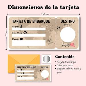 Tarjeta de <span class=keywords><strong>Regalo</strong></span> Sorpresa para <span class=keywords><strong>Viajes</strong></span>, Cheque de Viaje, Cupón de Viaje, <span class=keywords><strong>Regalo</strong></span> Romántico para Parejas para el Día de San Valentín, Tarjeta de Embarque Personalizable - Product Image 3