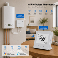 Termostato Digital WiFi para Caldera de Gas con Programación Semanal, Pantalla LCD Grande y Alimentación por Batería