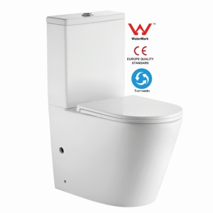 Tầng gắn Watermark CE lốc xoáy tuôn ra <span class=keywords><strong>WC</strong></span> tủ quần áo nước phòng tắm gốm trắng Thiết bị vệ sinh hai mảnh nhà vệ sinh - Product Image 1