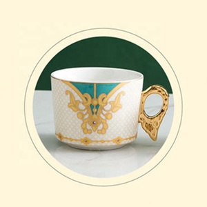 Angel wings Gold Classic Fashion Pattern Couple <b>Tea</b> <b>Cup</b> Coffee <b>Cup</b> with <b>Cups</b> and <b>Saucers</b> - Product Image 5