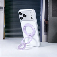 Support de téléphone magnétique pliable à trois volets, anneau de maintien amovible, poignée pliable multi-angles réglable, support de bureau pour smartphone