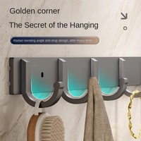 Crochet mural en aluminium pour salle de bain, simple et écologique, porte-serviettes et chapeau, vente en gros en usine