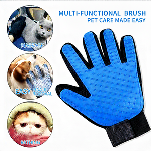 Gant de toilettage pour animaux de compagnie Petop pour chiens et chats, design bionique, texture langue de chat, éliminateur de poils pour la mue et le bain, bleu, OEM ODM - Product Image 3