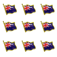 Drapeau de la Nouvelle-Zélande en métal peint pour la démonstration, épingles Kiwi néo-zélandaises, lot de badges patriotiques néo-zélandais, cadeaux souvenirs