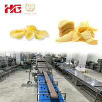 Nouvelle ligne de production entièrement automatique de chips de pommes de terre HG, 250 kg/h, friteuse en acier inoxydable 304, stérilisateur alimentaire, transformation de snacks