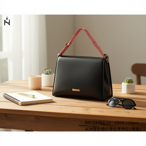 Cinghia in tessuto da 4 cm con motivo a rombi rosso per borsa - Product Image 2