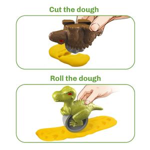 ชุดแป้งโดว์ของเล่นรูปไดโนเสาร์พร้อมไฟและเสียงดนตรีอุปกรณ์เสริม21ชิ้นสำหรับเด็ก2025 - Product Image 6