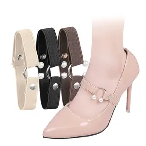 Installation Free Shoes Decorative Anti Falling Soft Elasic Shoe Buckle Strap Wholesale Shoelace for High Heels Shoes