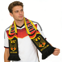 SC-0003 impression personnalisée tricoté Jacquard allemand Deutschland écharpe de football longue acrylique hiver ventilateur accessoire