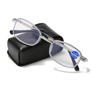 JY202 Portable with case metal presbyopia 250 bifocal blue filter supplier wholesale glasses women corrective Reading glasses