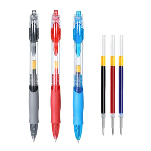 13 adet sevimli plastik ofis ve okul malzemeleri Set geri çekilebilir siyah/kırmızı/mavi mürekkep tükenmez kalemler ile 0.5mm jel yedekler - Product Image 3