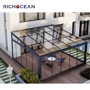 Jardins d'hiver 4 saisons Maison <span class=keywords><strong>de</strong></span> soleil extérieure en aluminium pour véranda en verre transparent Toit plat pour véranda <span class=keywords><strong>murale</strong></span> - Product Image 3