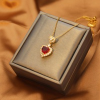 Collier en acier inoxydable plaqué or 18 carats, motif cœur, trèfle, nœud et lune, polyvalent, vente en gros