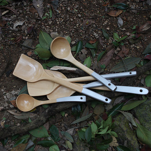 Wooden Spatula And Spoon Set 6 Pieces Nonstick Handle For Cooking And Serving - Product Image 3