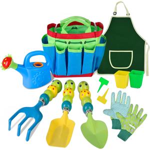 11 pièces en gros enfants outils <span class=keywords><strong>de</strong></span> jardinage ensemble écologique <span class=keywords><strong>pelle</strong></span> râteau truelle arrosoir jardin gants jouets cadeau pour garçon d'âge préscolaire - Product Image 1