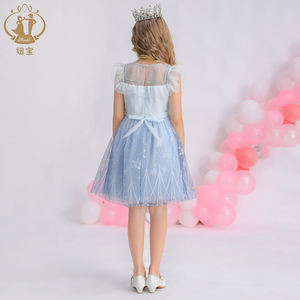 Vestidos azules con estampado informal para niñas, ropa infantil de Elsa para fiesta, verano, 4 a 12 años - Product Image 3