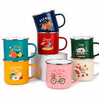 Tazas Promocionales Esmaltadas con Impresión Personalizada Corporativa, Taza de Metal con Borde de Acero Inoxidable, Artículo de Regalo para el Agradecimiento a los Empleados