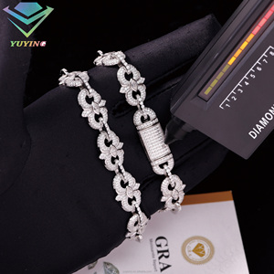 Pulsera Infinita de Plata de Ley S925 con Diamantes, 14 mm de Ancho, Color D VVS, Pulsera de Moissanita para Hombre y Mujer, Certificado GRA - Product Image 5
