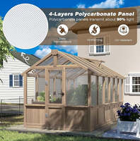 2025 nouveauté plantation jardin serre cèdre bois cadre Polycarbonate évent toit fleur plante serre pour jardin extérieur