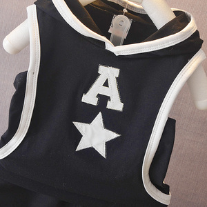 <b>Hot</b> Selling Products the Fashion Letter Sleeveless <b>Red</b> Black and White Boutique Summer Hooded Sports Set - Product Image 4