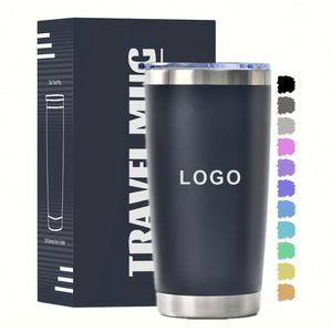 Custom <b>20</b> <b>oz</b> Tumbler Double Wall Stainless Steel Vacuum Insulated Water Coffee <b>Mug</b> 20oz Travel Car Cups With Lid - Product Image 1