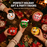 Nouveautés Jouets Squishy de Noël Balles Anti-Stress à Presser en TPR Doux Jouets Sensoriels pour Enfants et Adultes Cadeaux de Fête