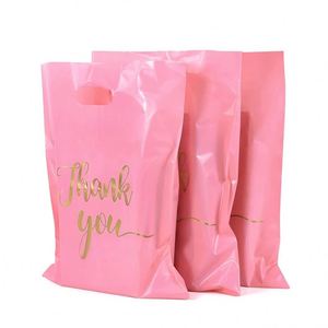 Factory Price Custom logo Printed Retail Black <b>pink</b> Plastic Small Business Supermarket Packaging Shopping <b>Bag</b> Thank You <b>Bags</b> - Product Image 3