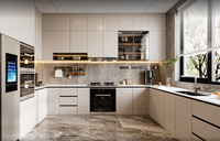 Ensemble de meubles de cuisine sur mesure pour toute la maison, en bois massif, moderne, avec éclairage LED, écologique, norme CARB P2, robuste, RTA, pour villas et maisons de luxe aux États-Unis