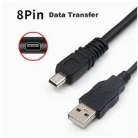 Cable de transferencia de datos USB a Mini 8 pines para cámara digital y teléfono móvil, compatible con Olympus, Sanyo, Fuji, cable de repuesto blindado para sincronización de datos