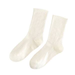 27Z printemps et automne rétro en forme de crème bouclés motif foncé mi tube pile <span class=keywords><strong>chaussettes</strong></span> <span class=keywords><strong>chaussettes</strong></span> respirantes pour les femmes - Product Image 4