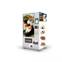 Distributeur automatique de snacks bon marché à écran tactile entièrement automatique Distributeur automatique de sushis avec carte de crédit/code QR/billets/pièces de monnaie