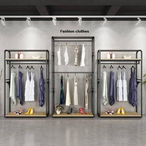 ชั้นวางของตกแต่งเสื้อผ้าสำหรับผู้ชายและผู้หญิงชั้นเหล็กสำหรับแสดงเสื้อผ้าพร้อมกระเป๋ารองเท้าตู้เก็บของหน้าร้าน - Product Image 4