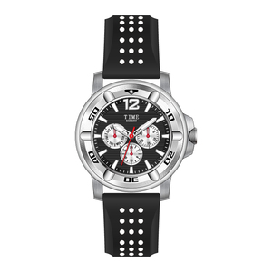 Montre chronographe à quartz haut de gamme pour hommes boîtier en acier inoxydable étanche bande de silicone luminescente cadran pointeur mode décontracté - Product Image 2