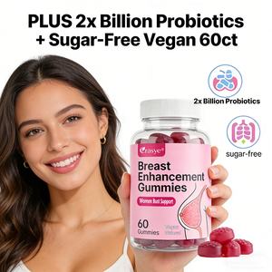 Gummies d'augmentation mammaire OEM/ODM, complément naturel pour raffermir la poitrine des femmes, 5X augmentation mammaire, améliorant le BBL - 60 comprimés, végétalien - Product Image 4