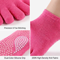 Chaussettes de danse respirantes antidérapantes en coton OEM à cinq doigts pour femmes