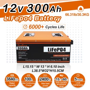 Cloud Energy 12v 300ah Lifepo4 paket baterai Lithium Lithium Ion <span class=keywords><strong>Litium</strong></span> untuk mobil listrik gratis pengiriman pemasok Litum - Product Image 2