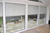 NUOXIN-Persiana corredera de vidrio de vinilo blanco de estilo americano, puerta de PVC, patio, puertas y ventanas correderas con persiana incorporada