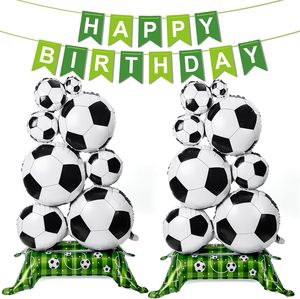 2 Pcs Giant Standing Soccer <strong>Balloon</strong> and 1 Pcs Happy Birthday Banner for Birthday Sports Retirement Soccer Birthday Globos - Product Image 1