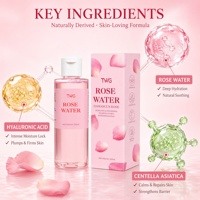Tonique pour la peau à l'eau de rose de Damas TWG RTS 150 ml, hydratant, apaisant naturel, renforce la barrière cutanée, hydrate, éclaircit le teint