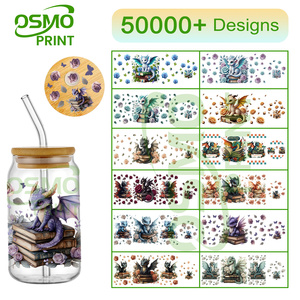 Osmo Juego de pegatinas de transferencia UV DTF de doble cara de 16oz con motivos de signos del zodíaco y patrón de enanos para tapas de vasos Libbey Glass Can Tumbler - Product Image 3