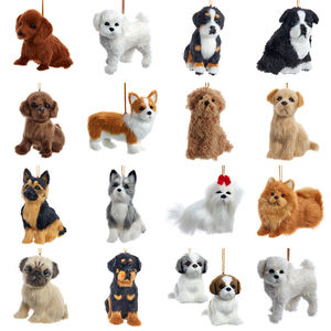 Set di Ornamenti Natalizi a Forma di Cucciolo in Pelliccia Sintetica, Adorabili Decorazioni Animali per la Stagione Festiva e la Casa - Product Image 1