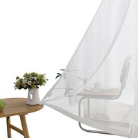 Voilage semi-transparent en polyester effet lin avec plis coréens à accrocher pour salon, balcon, séparation, 120m