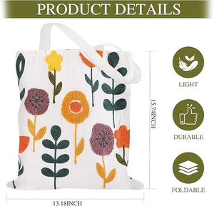 Sac fourre-tout promotionnel en toile, style designer, motif lettres, longue poignée, sac de courses imprimé avec logo - Product Image 2