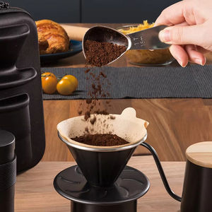 Ensemble de préparation de café portable moderne en acier inoxydable, couleur noire, pour les voyages - Product Image 2