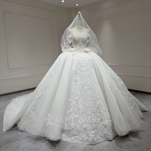 Abito da sposa di lusso Jancember XX48 in pizzo, abito da ballo con spalle scoperte e applicazioni, per <span class=keywords><strong>matrimonio</strong></span> e festa - Product Image 6
