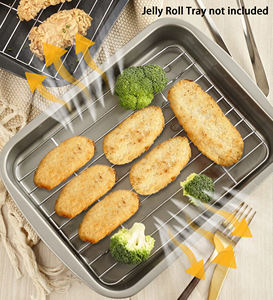 Grille de refroidissement en fil d'acier inoxydable pour biscuits, pain et gâteaux, réutilisable, portable, résistante à la chaleur, antiadhésive, accessoires pour la cuisson de pizzas et le <span class=keywords><strong>barbecue</strong></span> - Product Image 5